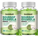 Front label of 2-pack Soursop Graviola Gummies - 3000mg per serving, 120 counts