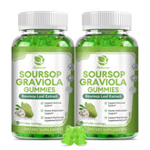 Front view of the two-pack Soursop Gummies bottle