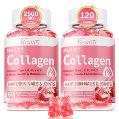 2-pack sugar-free strawberry collagen gummies 120 count label