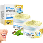 Front view of 2-pack teeth whitening powder with bee venom