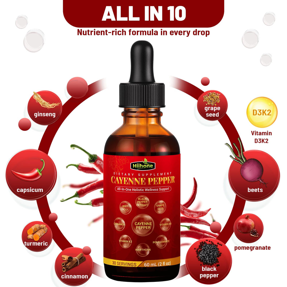 Bottle with dropper: Cayenne Pepper Drops for digestion and immune support