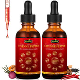 Box and bottle of (2 Packs) 10-in-1 Cayenne Pepper Drops - 4 FL Oz