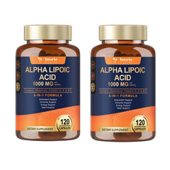 Front view of Totaria 2-pack Alpha Lipoic Acid 1000mg bottle
