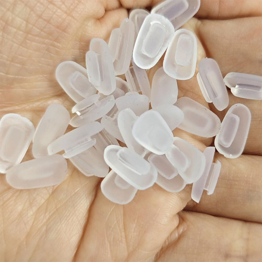 Glasses with secure silicone nose pads