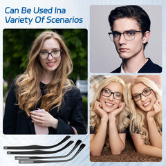 Eyewear with replacement temple showing seamless fit