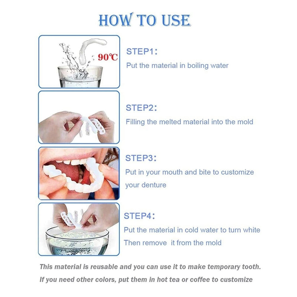 Complete 2-pair kit for temporary adjustable smile enhancement