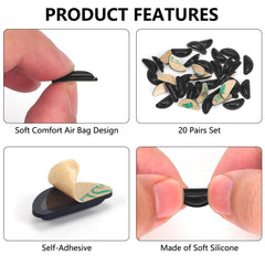 Glasses with nose pads applied for comfort