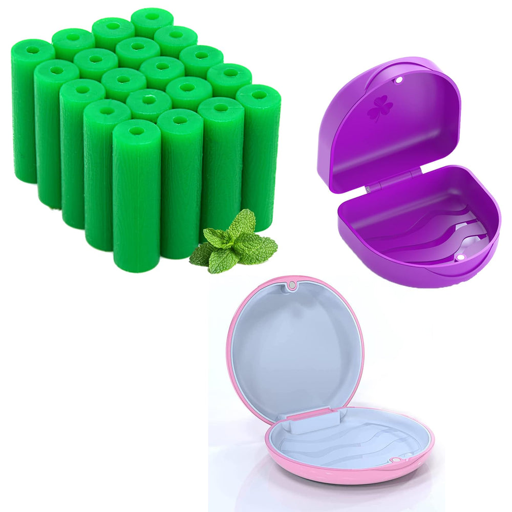 Box of mint-flavor retainer chewies containing 20 pieces