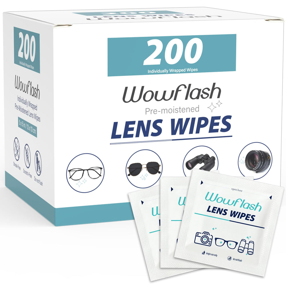 200 count lens wipes for eyeglasses package