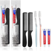 200-pack disposable toothbrushes with toothpaste and 7-inch black combs