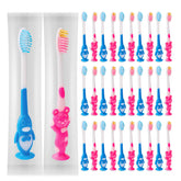 Brightly colored cartoon animal kids toothbrushes for toddlers