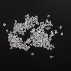 PVC cap being attached to frameless glasses frame