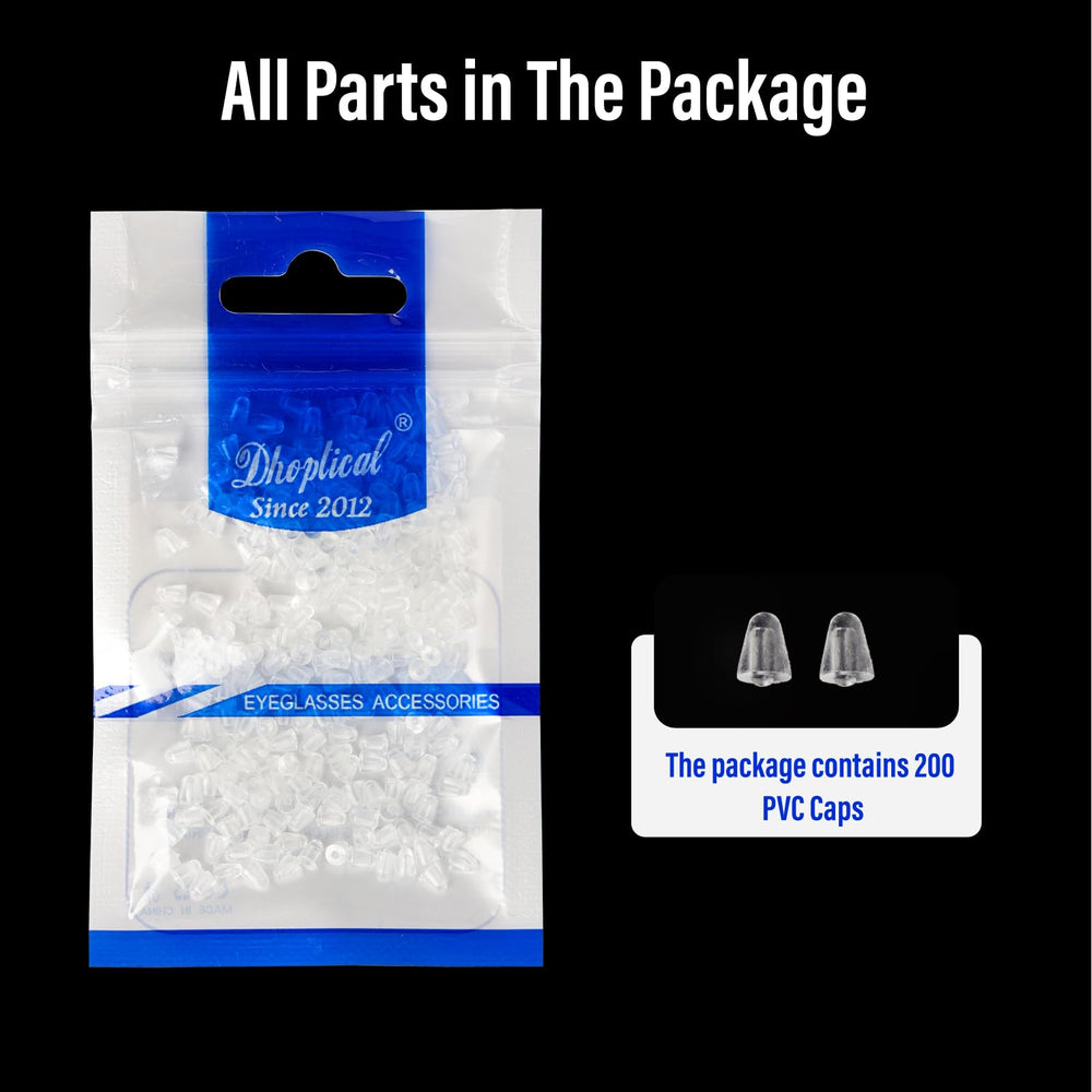 Dhoptical 200-piece rimless glass cap set packaging