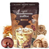 Front product shot of 2025 NEW Mushroom Coffee organic six-mushroom blend