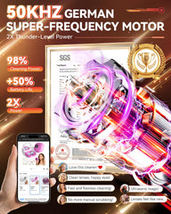 Purple 2025 Ultrasonic Contact Lens Cleaner – top view with 3-in-1 design