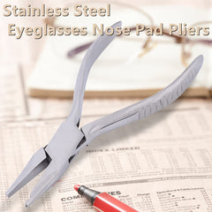 Ergonomic grip on nose pad pliers