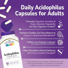 Label for 21st Century Acidophilus Probiotic Blend 150 Count bottle