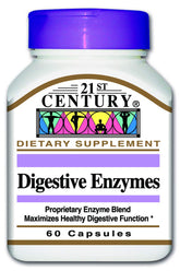 Bottle of 21st Century Digestive Enzymes capsules with label
