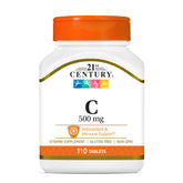 Three bottles of 21st Century Vitamin C 500 mg tablets, 110-count each in a pack