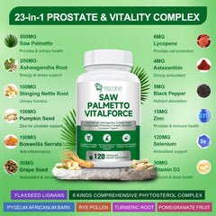 Bottle label close-up - 10000 mg Saw Palmetto per serving