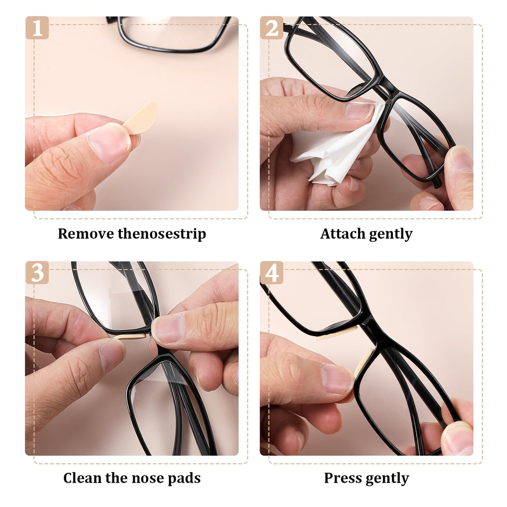 Ultra-soft cushion eyeglass nose pads in use
