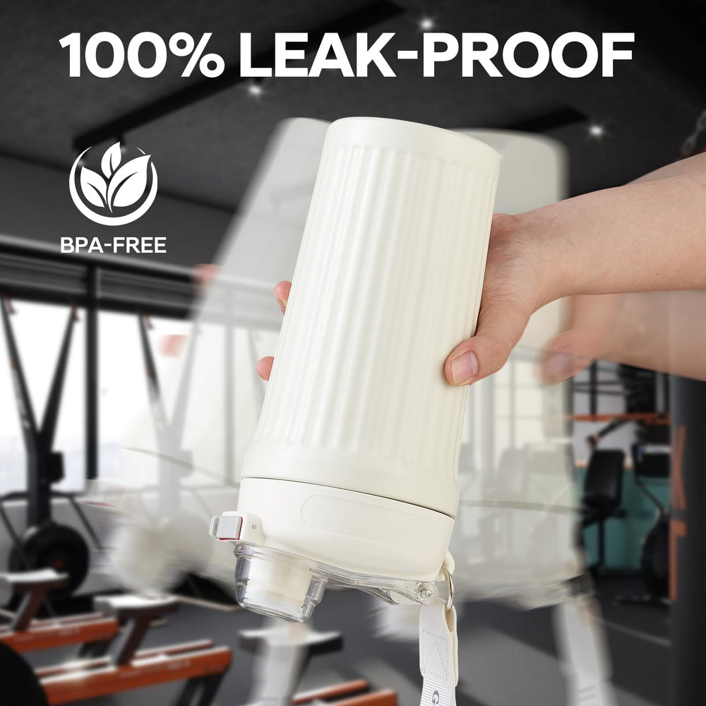 Easy-open button flap cap with slide-to-unlock feature