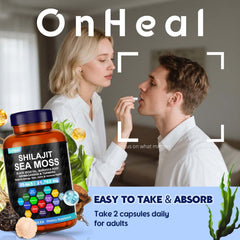 Shilajit, turmeric and bladderwrack seaweed with capsules