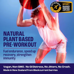 Product packshot of 2before Blackcurrant Pre Workout pouch