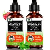 Two-pack Organic Oil of Oregano with Black Seed Oil liquid drops bottle