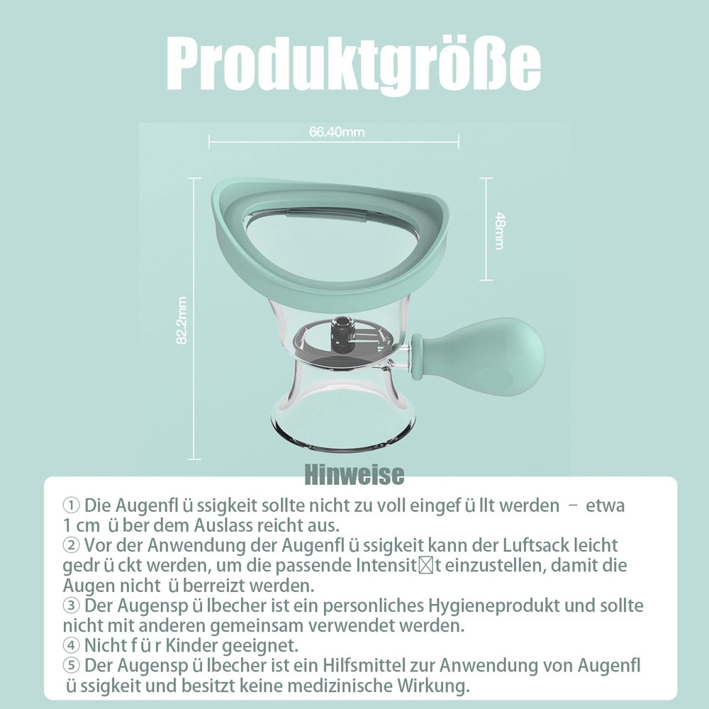 Care and cleaning instructions for the eye wash cup