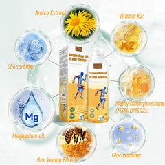 Bee venom joint spray bottle label close-up