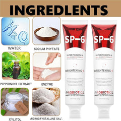 Enamel-safe, fluoride-free toothpaste label on packaging