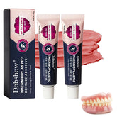 Two-pack thermoplastic denture adhesive packaging