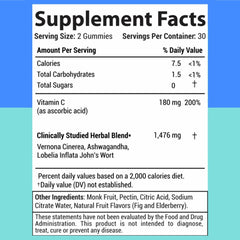 3-in-1 natural ingredients: Vernonia Cinerea, Lobelia, St. John's Wort, Ashwagandha