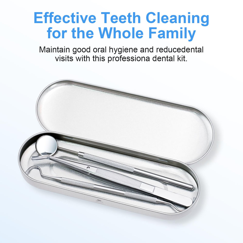 Compact 3-piece home oral care tool kit ready for travel or storage