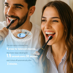 Six brushing modes on the handle: Novice, Gentle, Clean, White, Polish, Massage