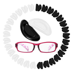 Black and white silicone glasses nose pads set