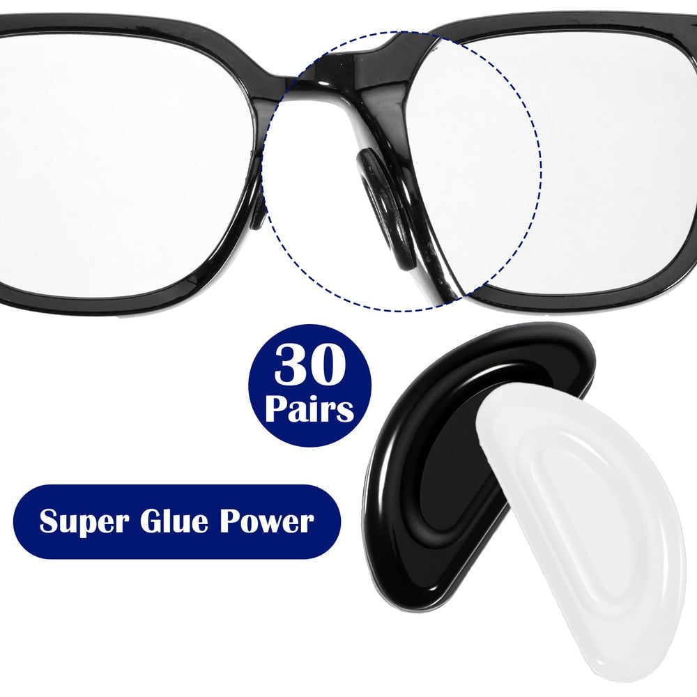 Self-adhesive silicone nose pads on eyeglasses