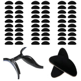 30 pairs of D-shaped silicone nose pads in black – front view