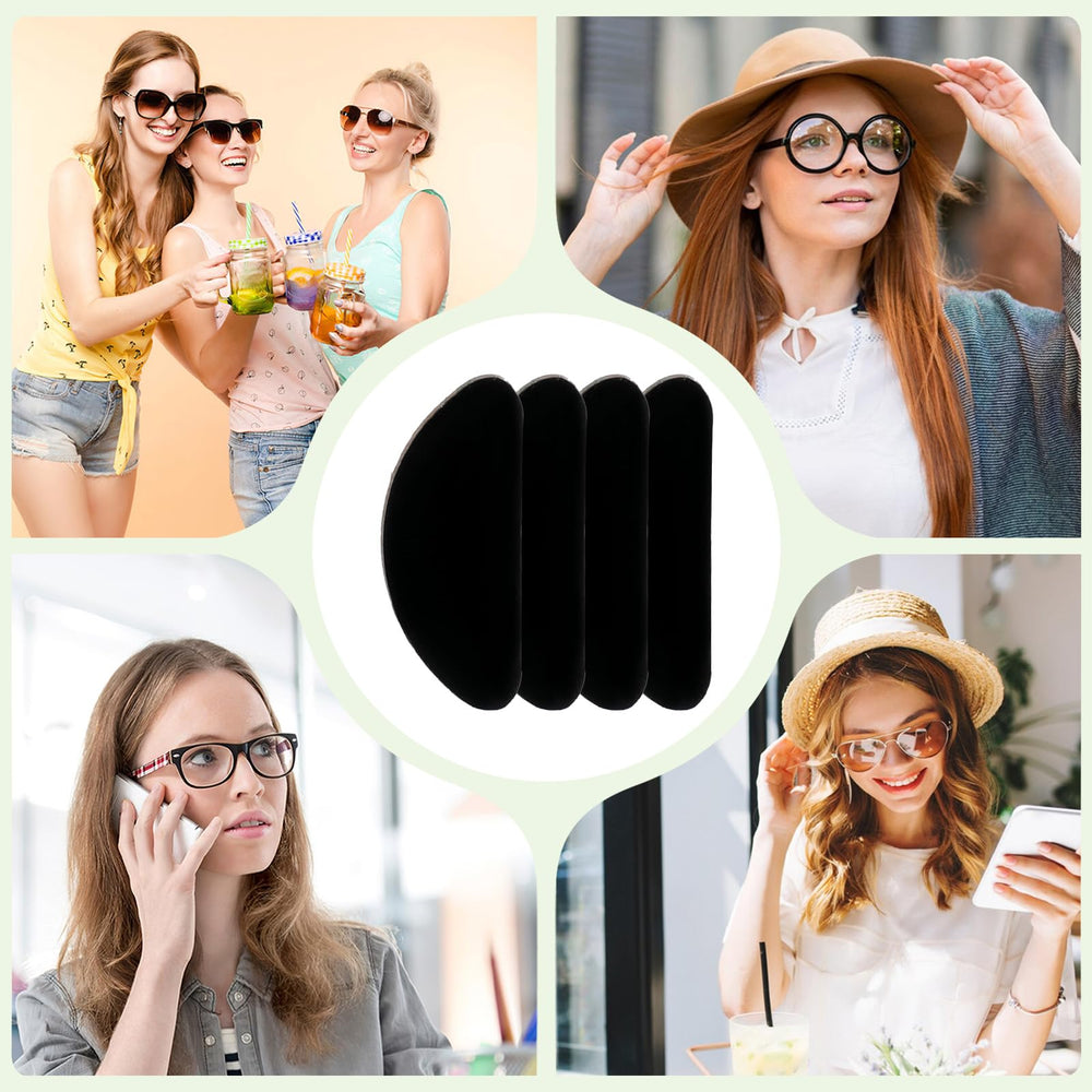 Soft silicone material detail for glasses nose pads