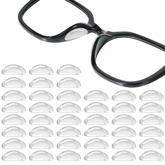 Close-up of clear D-shaped silicone nose pads