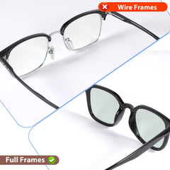 Nose pads fitted on a plastic frame for universal comfort