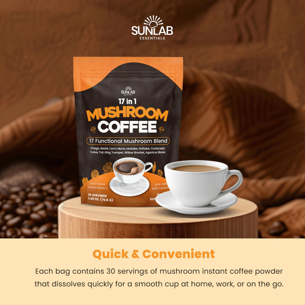 30 servings per bag of Organic Mushroom Coffee