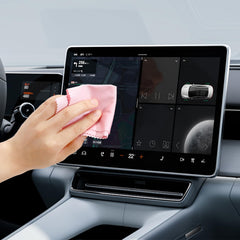 Microfiber cloth cleaning camera lenses and laptop screens