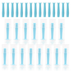 30-piece contact lens remover tool set with blue silicone plunger and storage bottle