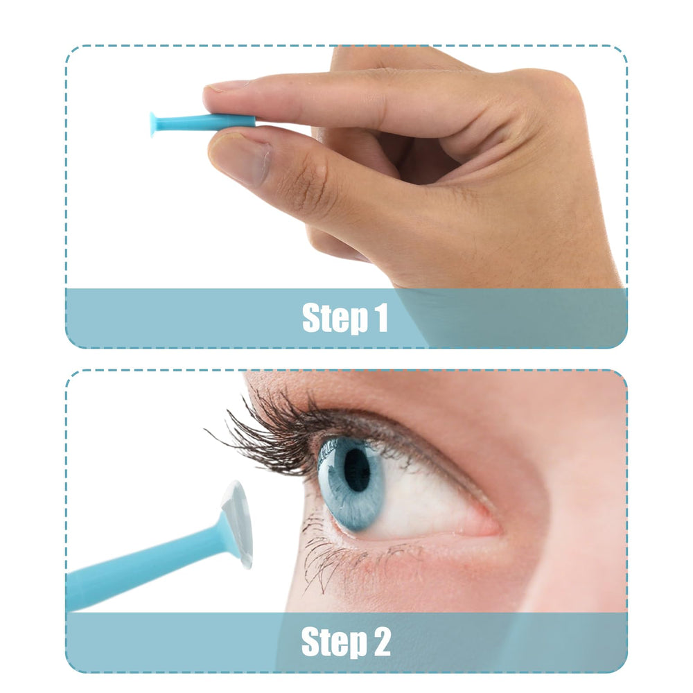 Ergonomic silicone contact lens remover tool grip with horizontal ridges
