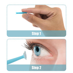 Ergonomic silicone contact lens remover tool grip with horizontal ridges
