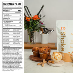 310 Nutrition vegan protein powder packaging, clean plant-based fuel for busy days.