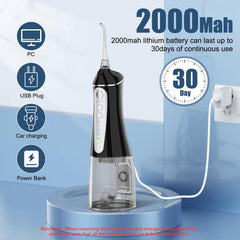 Large 320ml water reservoir for extended flossing