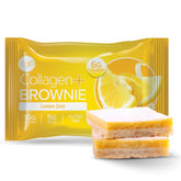 Box of 321glo Collagen Protein Brownies Lemon Zest 12-pack on kitchen counter